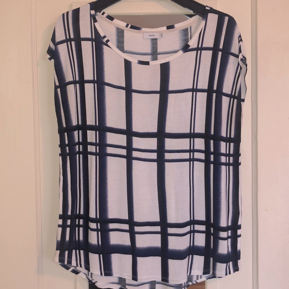 Vince Window Pane Tee Size S